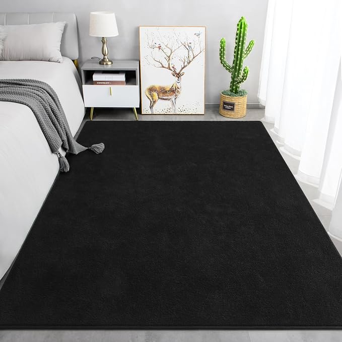 Keeko Area Rugs for Living Room Bedroom 5x8 Black, Soft Modern Large Rugs - Image 8