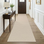 KOZYFLY Cotton Runners for Hallway 3x9, Wide Washable Runner Rug, Woven Non by KOZYFLY