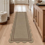 Scalloped Easy Jute 2x6 Kitchen Runner Rug, Washable Rugs - Image 7