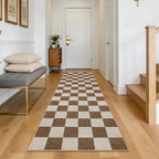 GarveeHome Checkered Terracotta Brown 2x6 Washable Kitchen Runner Rug Geometric - Image 4