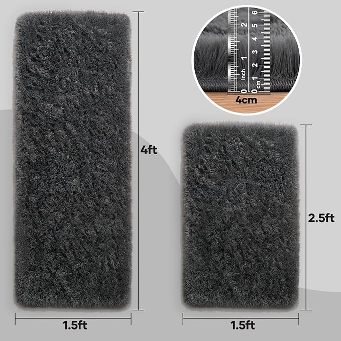 Ophanie Small Rug Washable Non Slip Throw Bedside Area Rugs, Fluffy Soft Mini - Image 2