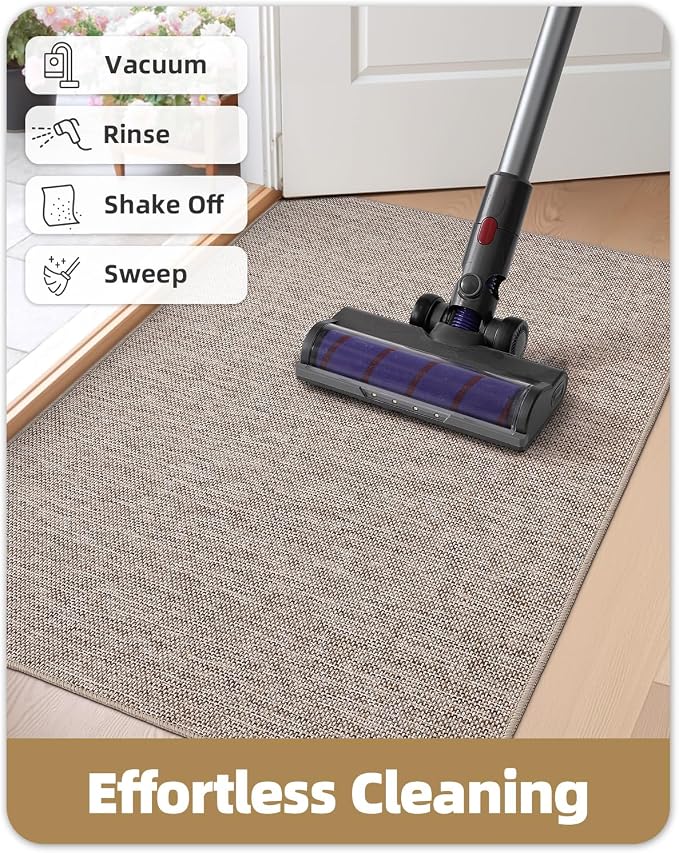 Color&Geometry Ultra Thin Indoor Door Mat 48"x72", Non Slip Rubber Backed Dirt - Image 8
