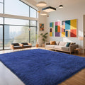 Blue Fluffy Rug Shag Area Rug, 9x12 Area Rugs by Yongyangjuxi