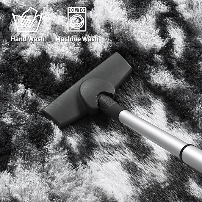 FlyDOIT Large Area Rugs for Living Room, 5x8 Feet Tie-Dyed Black and White - Image 7