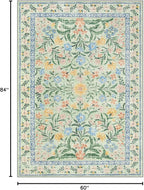 Wonnitar Machine Washable 5x7 Area Rug, Boho Floral Rugs - Image 2