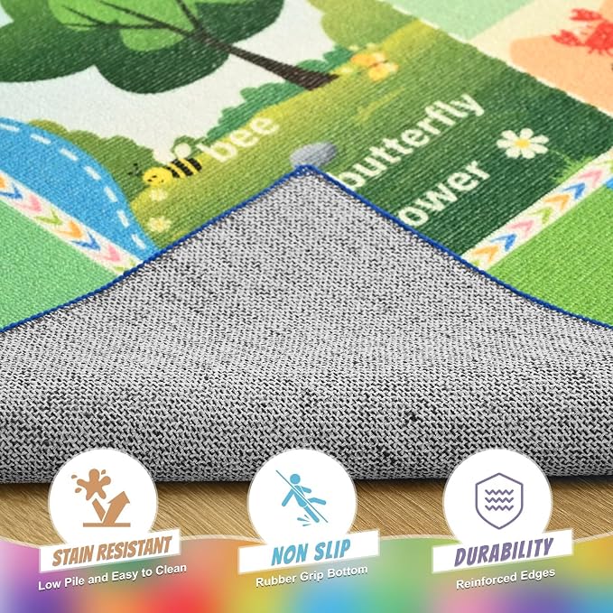 Macgace ABC Kids Rug for Playroom, 5x7 Washable Classroom Area Rugs, Toddler - Image 6