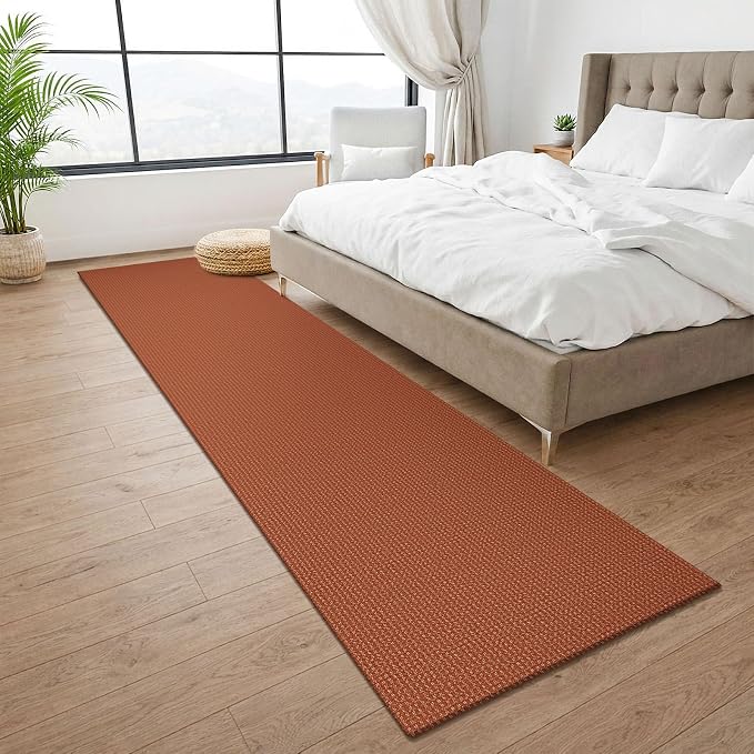 KOZYFLY Orange Runners Rugs for Hallway 2x10, Washable Runner Rug, Woven Non - Image 8