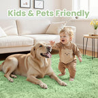 6x9 Area Rugs for Living Room Rug: Soft Fluffy Shag Mint Green Rugs for Bedroom - Image 4