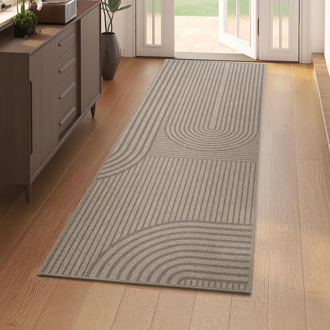 Front Door Mat 24''x71'', Absorbent Washable Non Slip Indoor Runner, Easy Clean by QiCaiJia