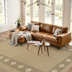 LIVEBOX Scalloped Easy Jute Diamond Outdoor Rug Living Room, Washable 8x10 - Image 2