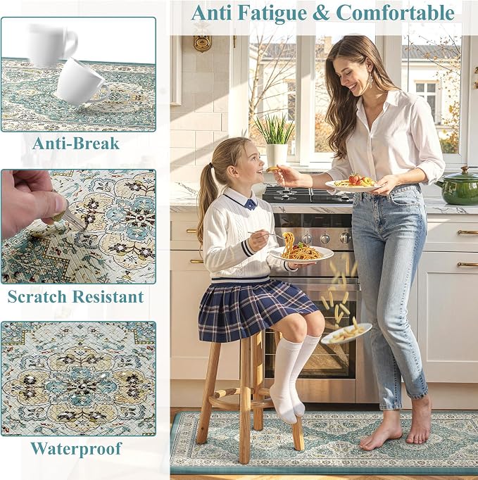 Collive Boho Anti Fatigue Kitchen Mats Sets 2 Piece Non Skid Kitchen Mats - Image 6