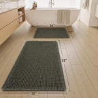 Upgraded Waffle Bath Mat Set of 2, Super Absorbent Non Slip Bath Mats - Image 2