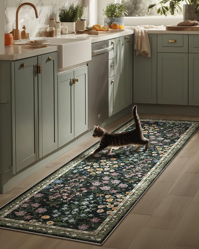 Machine Washable Rug Runners for Hallways: 2'6"x8' Kitchen Rugs Stain Resistant by palohom
