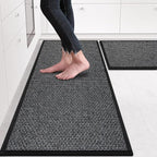eqivei Kitchen Rugs Non Skid Washable Set of 2 PCS, Absorbent Runner Rugs by Eqivei