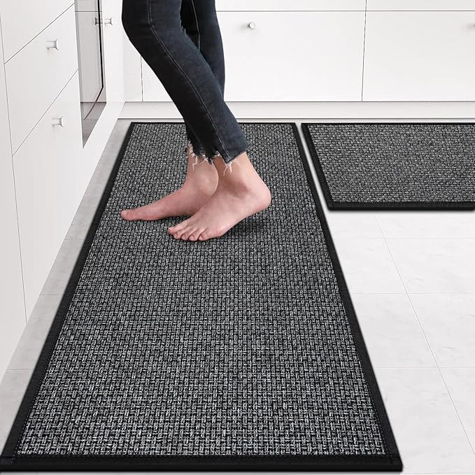 eqivei Kitchen Rugs Non Skid Washable Set of 2 PCS, Absorbent Runner Rugs by Eqivei