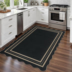 Modern Easy Jute 4x6 Outdoor Patio Rug, Washable Indoor Black Kitchen Rugs - Image 8