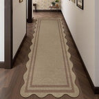 Scalloped Easy Jute 2.6x8 Kitchen Runner Rug, Washable Rugs - Image 7