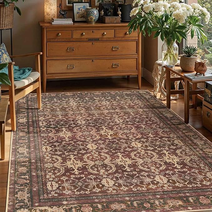 Rugxara Oriental 5x7 Area Rugs for Living Room Bedroom, Vintage Washable by Rugxara