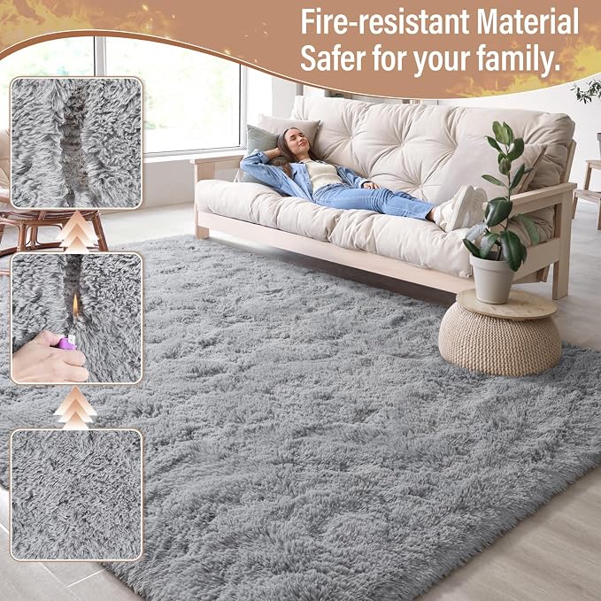 LOCHAS Ultra Soft Indoor Modern Area Rugs Fluffy Living Room Carpets - Image 5