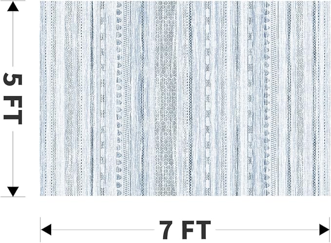 5x7 Area Rugs for Living Room Machine Washable Rug Distressed Indoor Carpet - Image 2