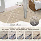 Beige 2x6 Runner Rug Non Slip, Modern Line Carpet Runners - Image 6