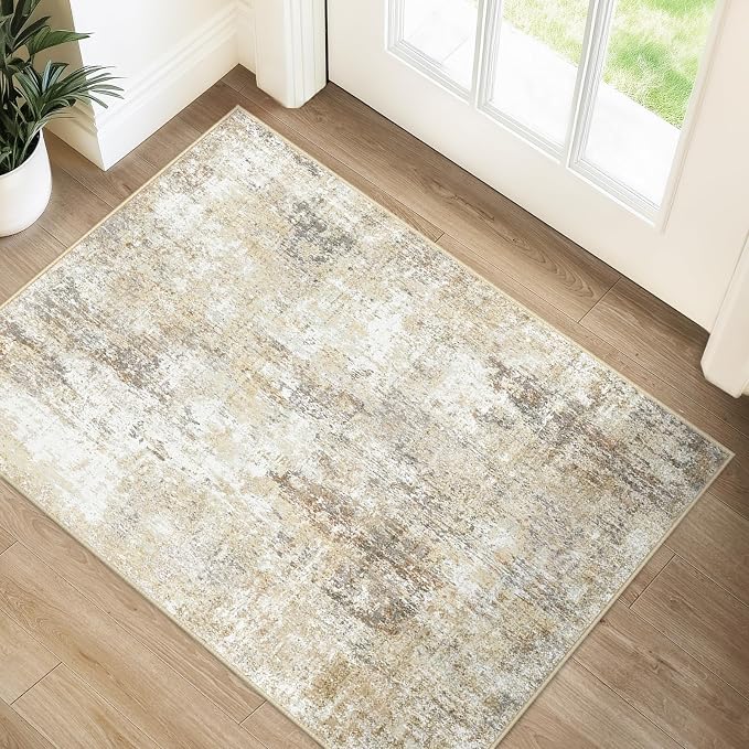 RELEANY Washable Area Rugs 2'x3' Non-Slip Modern Abstract Soft by RELEANY