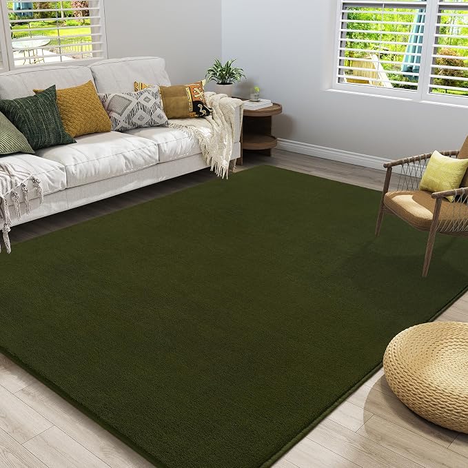 Amearea Large Modern Area Rugs for Bedroom Living Room, 6x9 Feet Olive Green - Image 3
