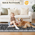 HEBE Washable Hallway Runner Rug 2'x 8' Non Slip Kitchen Rugs Runner, Low Pile - Image 7