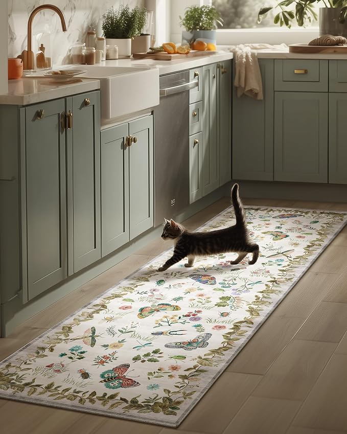 Machine Washable Kitchen Runner Rugs: 2'6"x8' Hallway Runner Stain Resistant by palohom