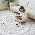 cotiled 8x8 Round Area Rugs Living Room Rug: Washable Boho Rugs - Image 5