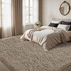 4x6 Area Rug for Living Room:Ultra Soft Fluffy Shag Grey Camel Rugs, Large - Image 5