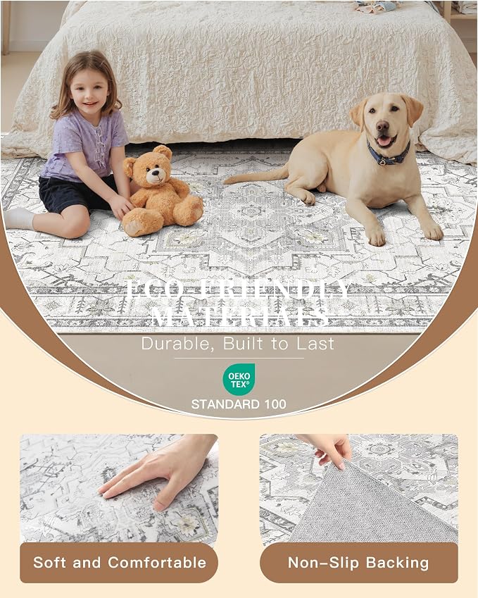 Madane Runner Rugs for Hallway 2x10 Long Washable Non-Slip Hallway Runner Rug - Image 5