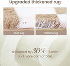Super Soft Rug for Bedroom, 5x8 Ft Beige and White Area Rug Classic Checkered - Image 4