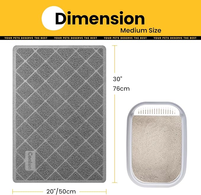 Conlun Cat Litter Mat Litter Trapping Mat, Less Waste Cat Litter Box Mat - Image 2