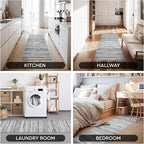 2x10 Runner Rug Machine Washable Non Slip Area Rug Distressed Neutral Moroccan - Image 7