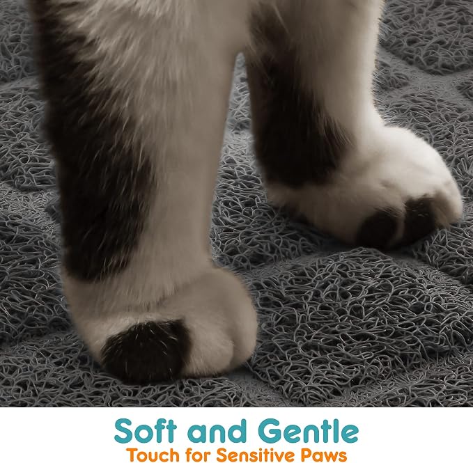 Conlun PVC Cat Litter Mat 24x15 Inch Grey, Less Waste Cat Litter Box Mat - Image 4