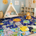 Outer Space Adventure 5x7 Kids Rug – Vibrant Galaxy Scene by HazoHaus