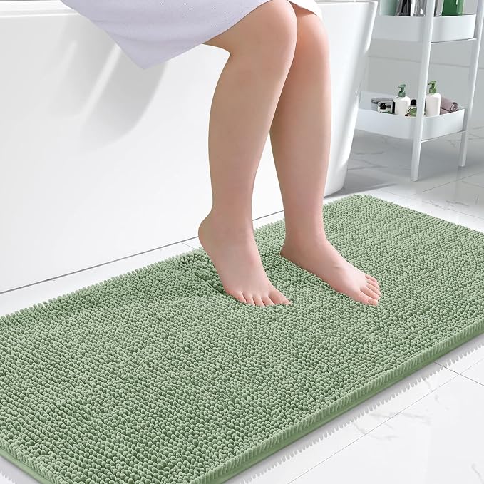OLANLY Large Bathroom Rugs 50x30, Extra Soft Absorbent Chenille Bath Rugs by OLANLY