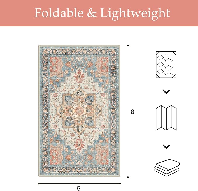 GENIMO Outdoor & Indoor Area Rug 5'x8', Waterproof, Non-Shedding, Easy Cleaning - Image 2