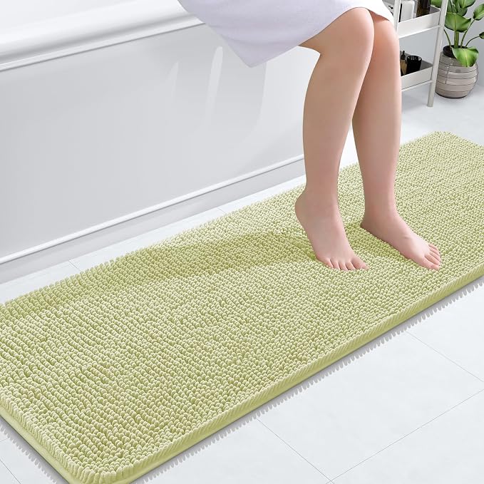 OLANLY Bathroom Runner Rugs 59x20, Soft Absorbent Chenille Bath Rugs, Rubber by OLANLY