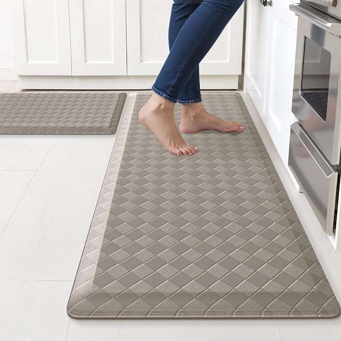 TranquilRelax 4/5 Inch Thick Anti-Fatigue Kitchen Mats 2Pcs, Cushioned Non-Slip by Unknown