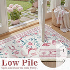 DCX Pink 2x6 Runner Rug, Machine Washable - Image 2