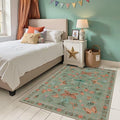 Rugxara 3x5 Rug for Entryway Bedroom, Floral Vintage Retro Boho Throw Rug by Rugxara