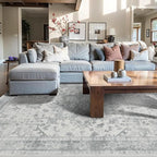 Rugxara Washable Area Rug for Living Room, Neutral Vintage Boho Rugs for Office by Rugxara