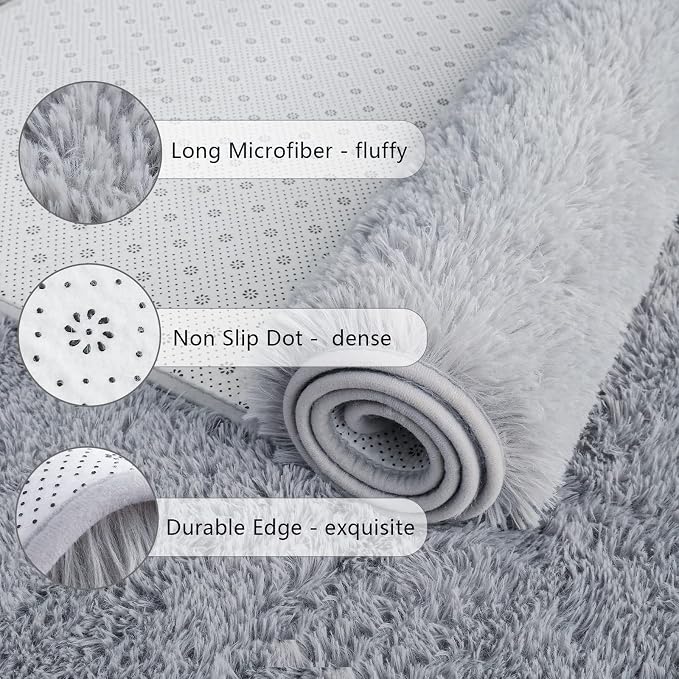 Chicrug Soft Area Rugs for Bedroom Living Room Plush Fluffy Rug 2x4 Feet - Image 4