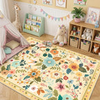 RELEANY Floral 6x9 Area Rugs Washable Print Boho Cute Carpet Non Slip Flower - Image 2