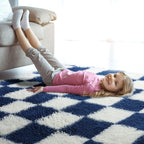 KICMOR Large Area Rug for Living Room 6x9, Big Fluffy Shag Fuzzy Navy Blue and - Image 9