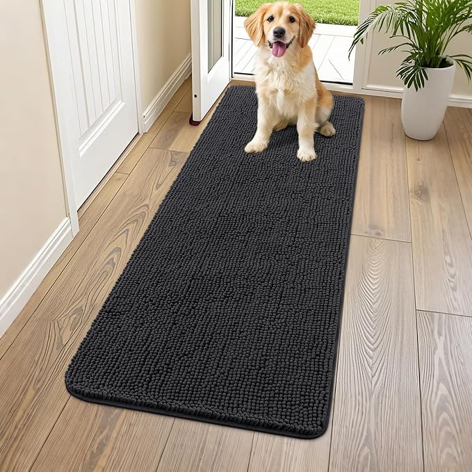 Smiry Dog Door Mat for Muddy Paws 54x24, Absorbent Dirt Trapper, Non-Slip by Smiry