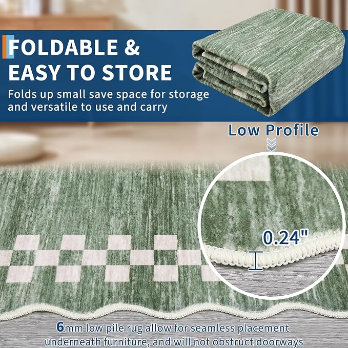 Rug Runners for Hallways 2x8 Washable Kitchen Runner Rug Non Slip Low Pile - Image 6
