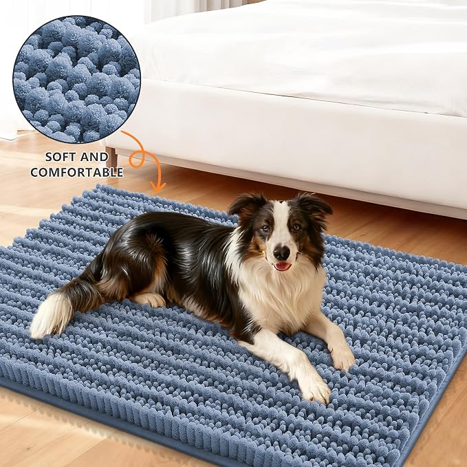 Smiry Dog Door Mat for Muddy Paws 59x24, Absorbent Dirt Trapper, Non-Slip - Image 2